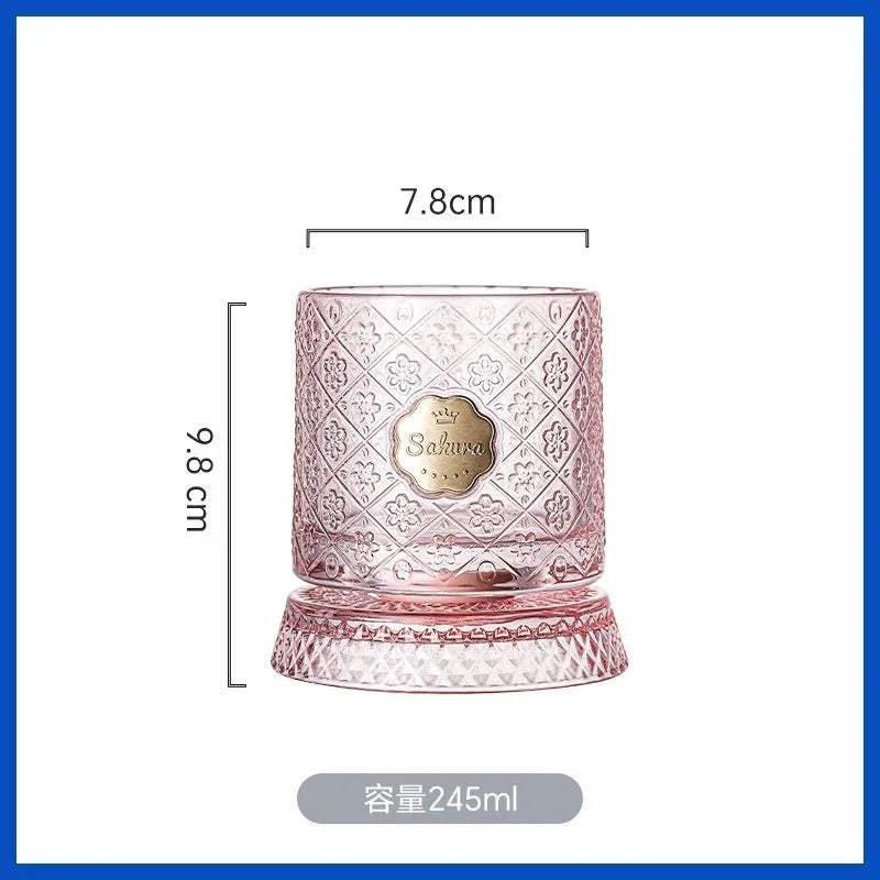 Pink Cherry Blossom Rotating Glass – Beer, Whiskey & Juice