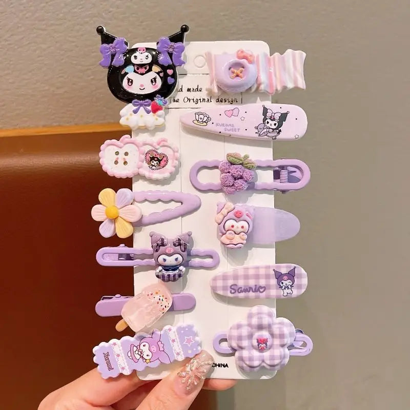 Sanrio Hello Kitty Hair Clips Set – Cute Cartoon Side Clamps