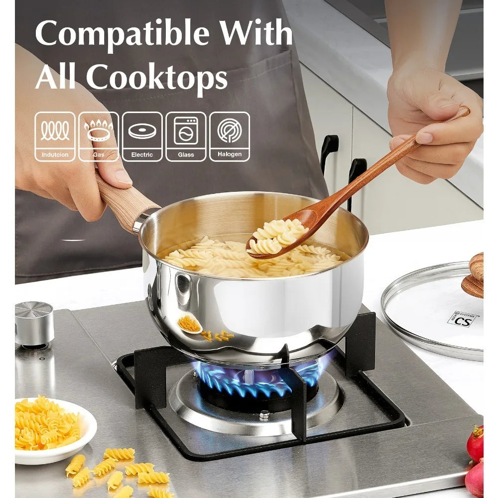 Koch Systeme CS 3-Piece Stainless Steel Saucepan Set with Lids