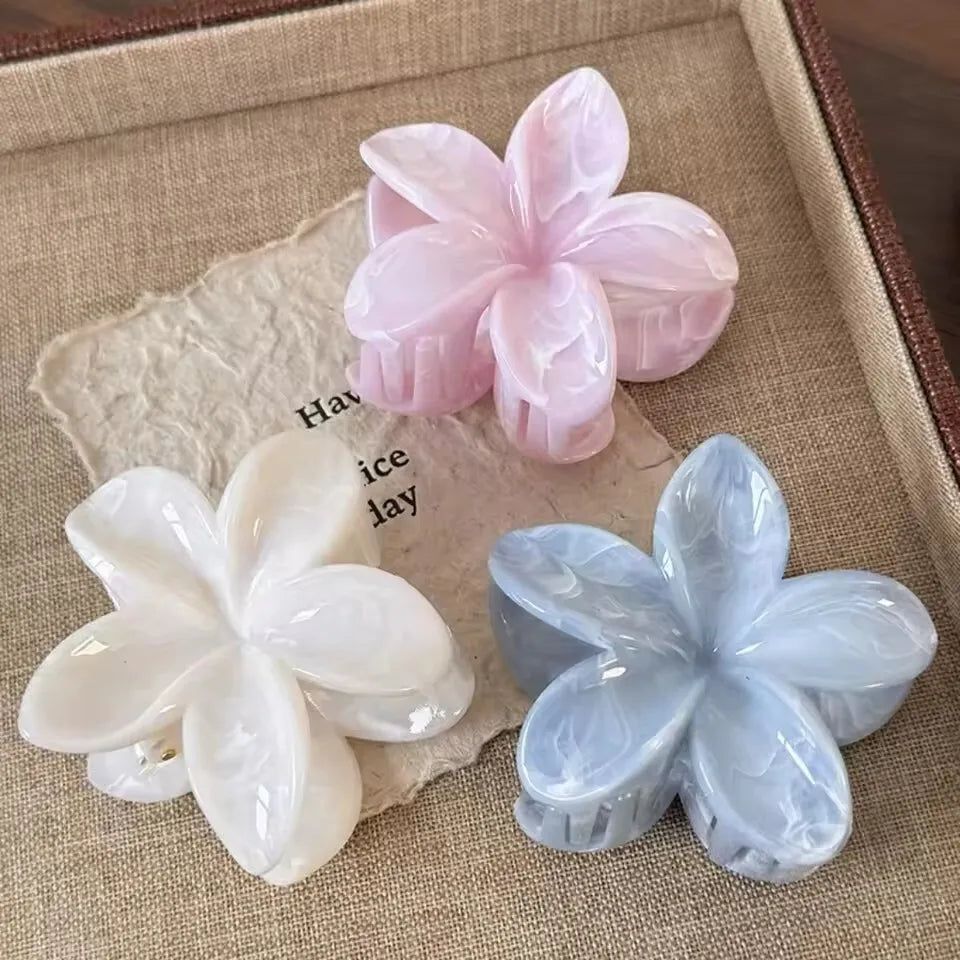 Korean Hawaiian Gradient Flower Hair Claw Clip for Women