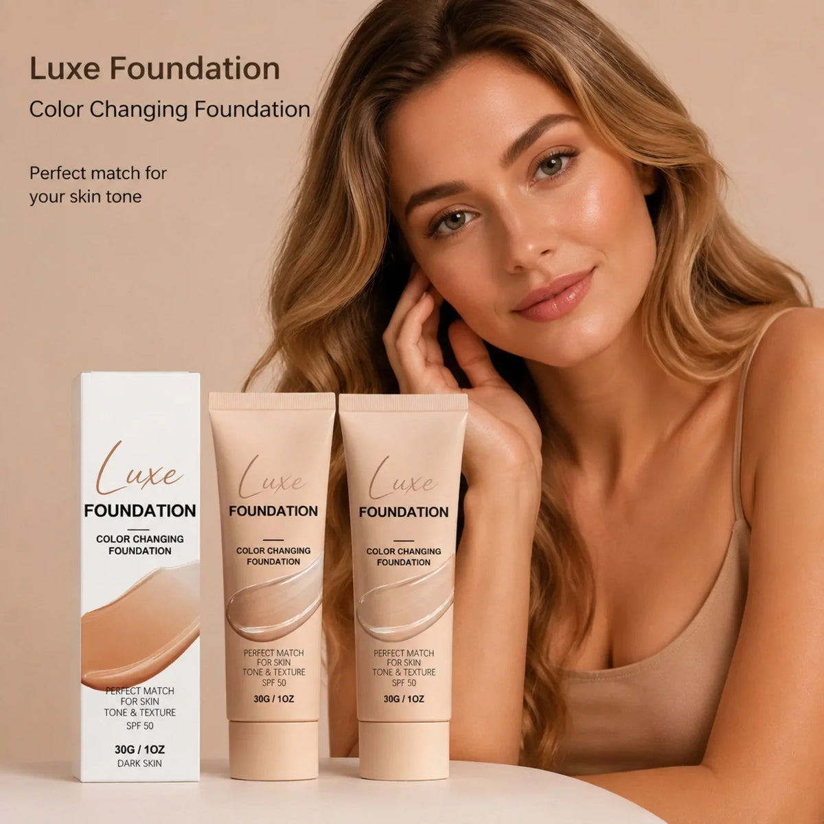 VIARELINE Color Changing Foundation SPF50 | Natural Finish