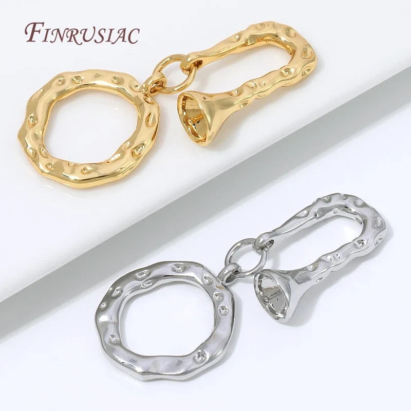 18K Gold Hammered OT Toggle Clasp | DIY Jewelry Finding