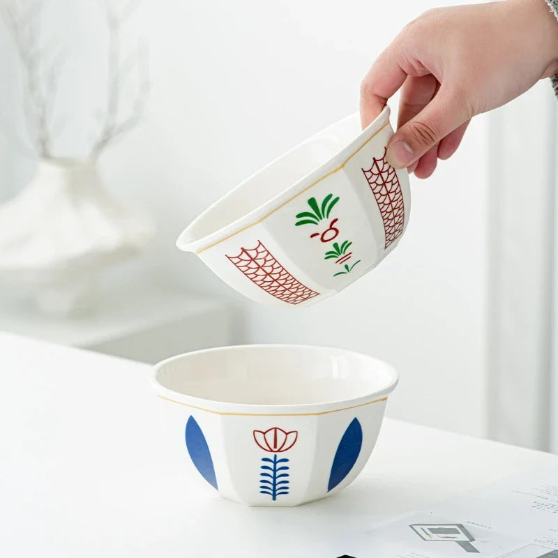 6-Inch Arabic Ceramic Dessert Bowl | Microwave Safe 700ml