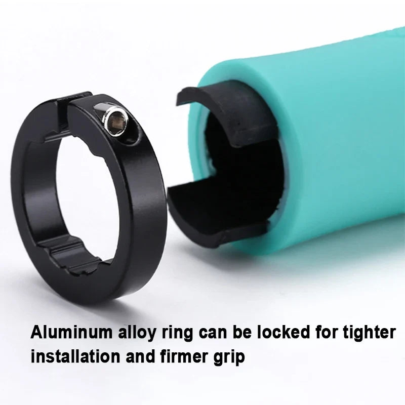 MTB Lock-On Handlebar Grips – Non-Slip Rubber & Alloy Cuffs