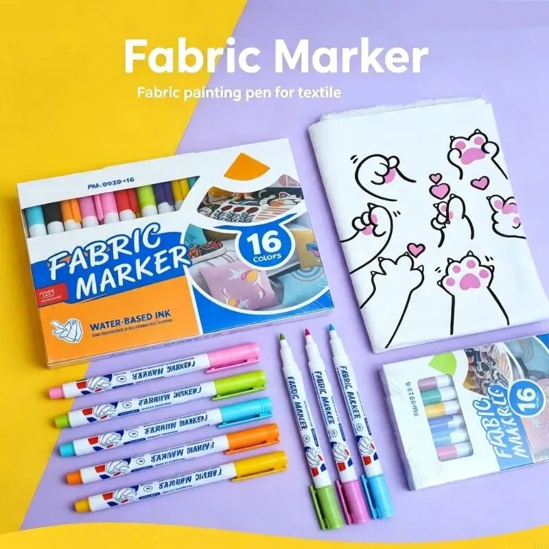 Water-Based Fabric Marker Set – 8 Colors for Cloth & Canvas