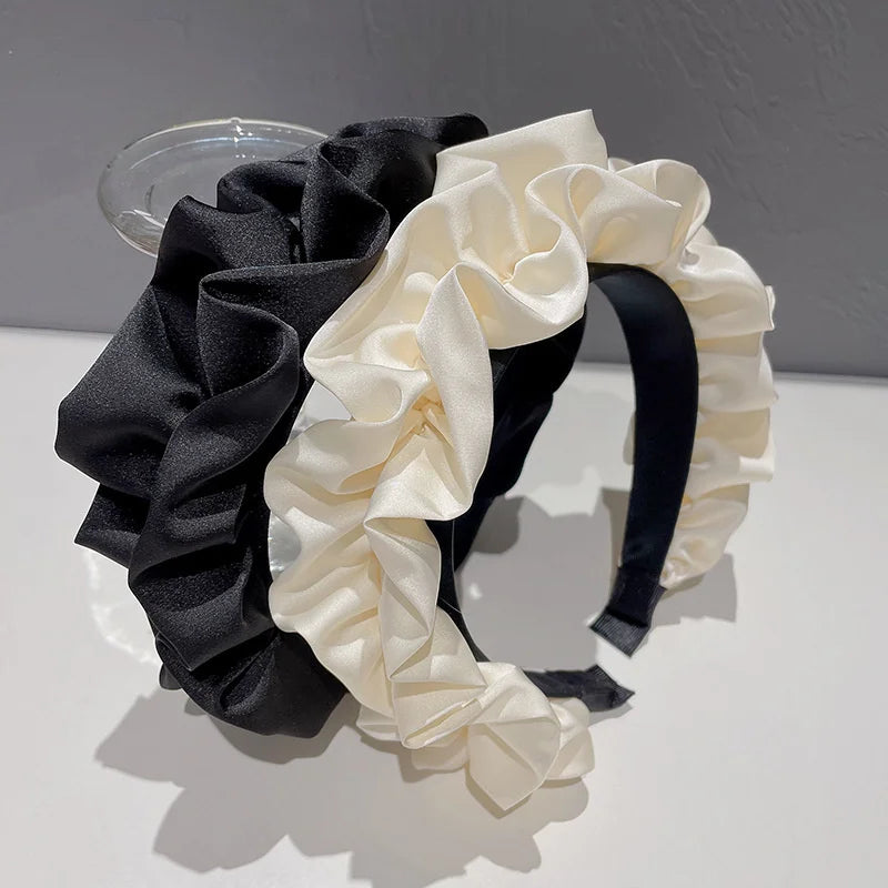 Flower Hair Hoop Headband for Women – Ribbon Hairband