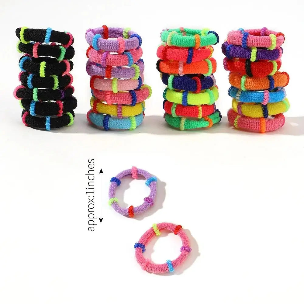 50pcs Colorful Elastic Hair Bands for Kids – Ponytail Hairties