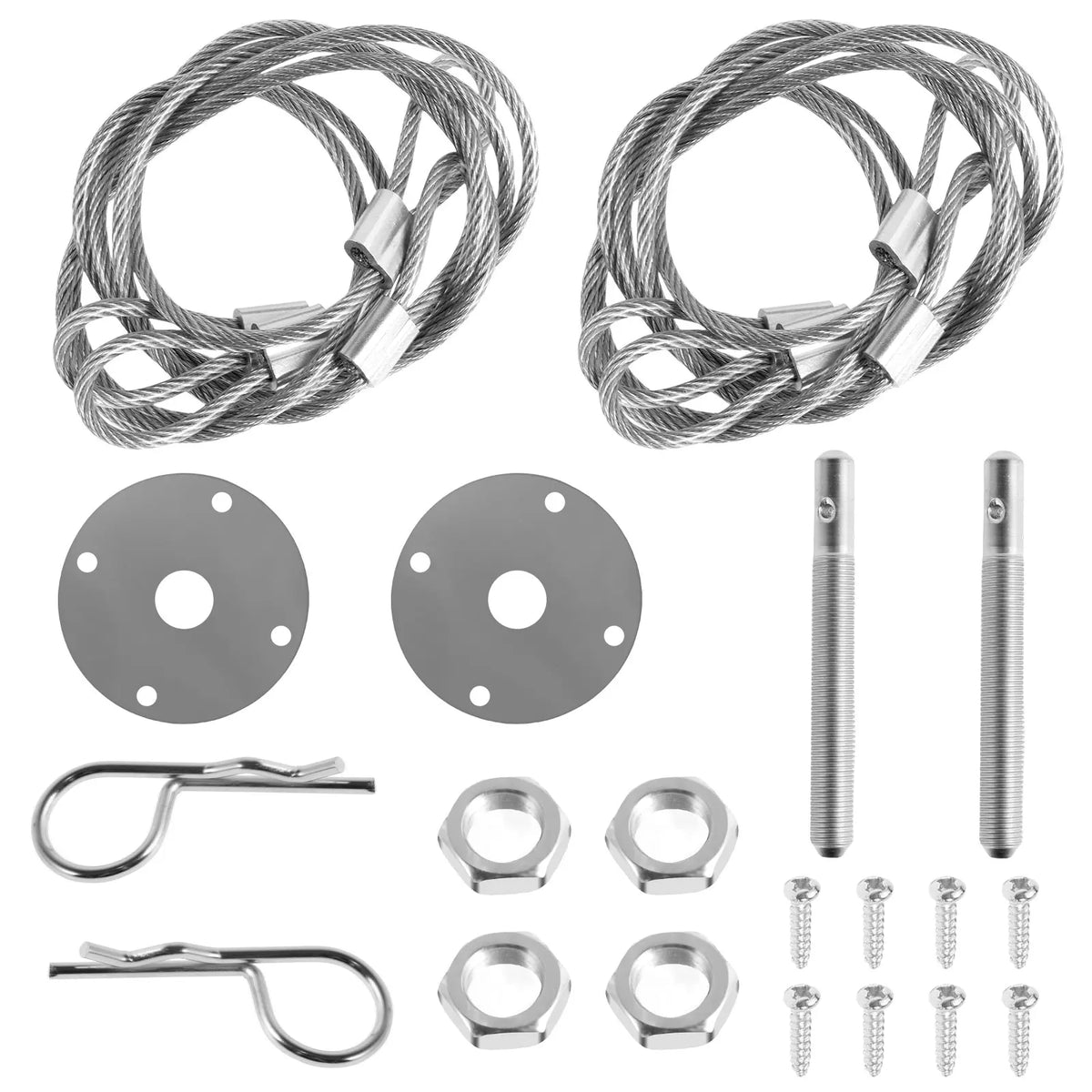 Universal Stainless Steel Hood Pin Plate Lock Kit – Racing