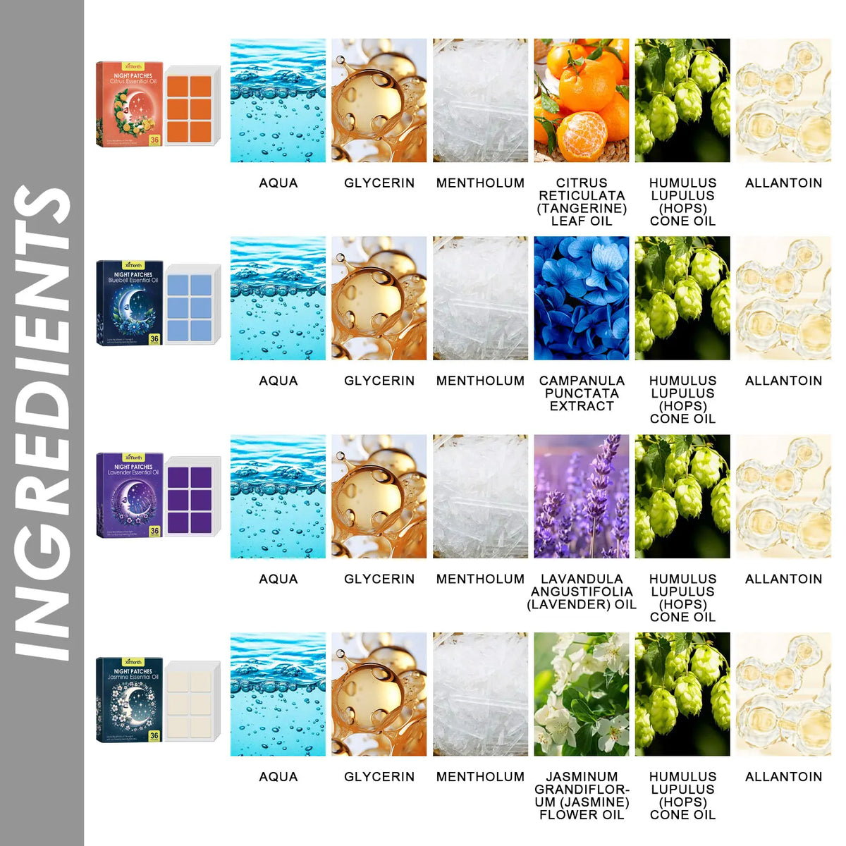 Ximonth Sleep Patch – Jasmine & Hops Aromatherapy | 36 Pack
