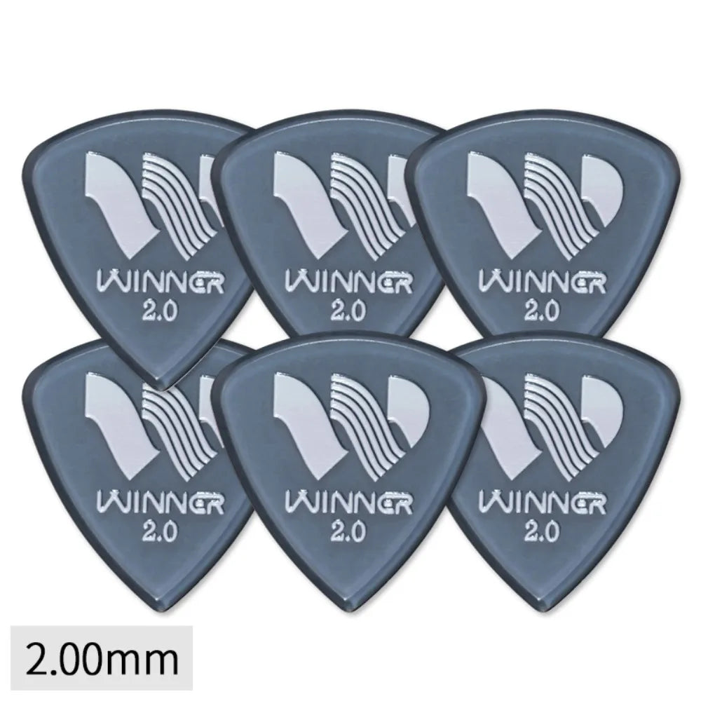 Winner 2.0mm Thick Guitar Picks | Anti-Slip Triangular – 6 Pack