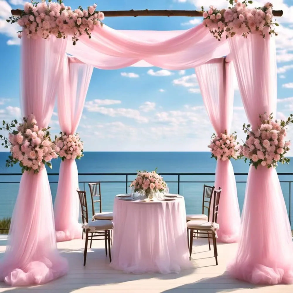Wedding Tulle Drape Fabric 6/8/10M – 160CM Sheer Backdrop