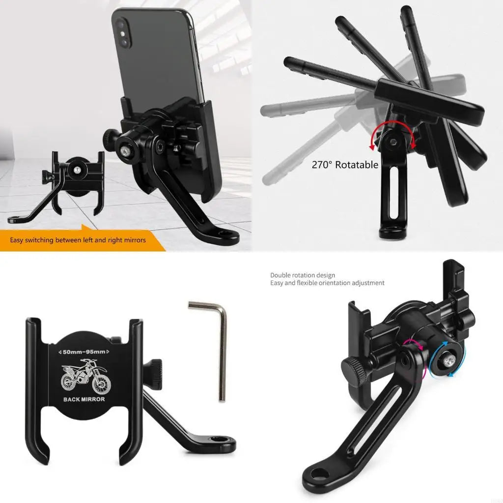 360° Rotating Phone Mount for E-Bike & Scooter Mirror