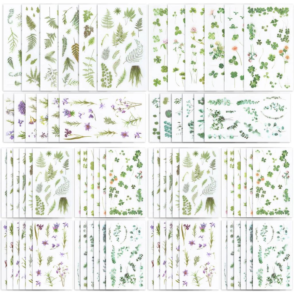 12-Pack Plant Flower Scrapbook Stickers – Waterproof DIY Decals