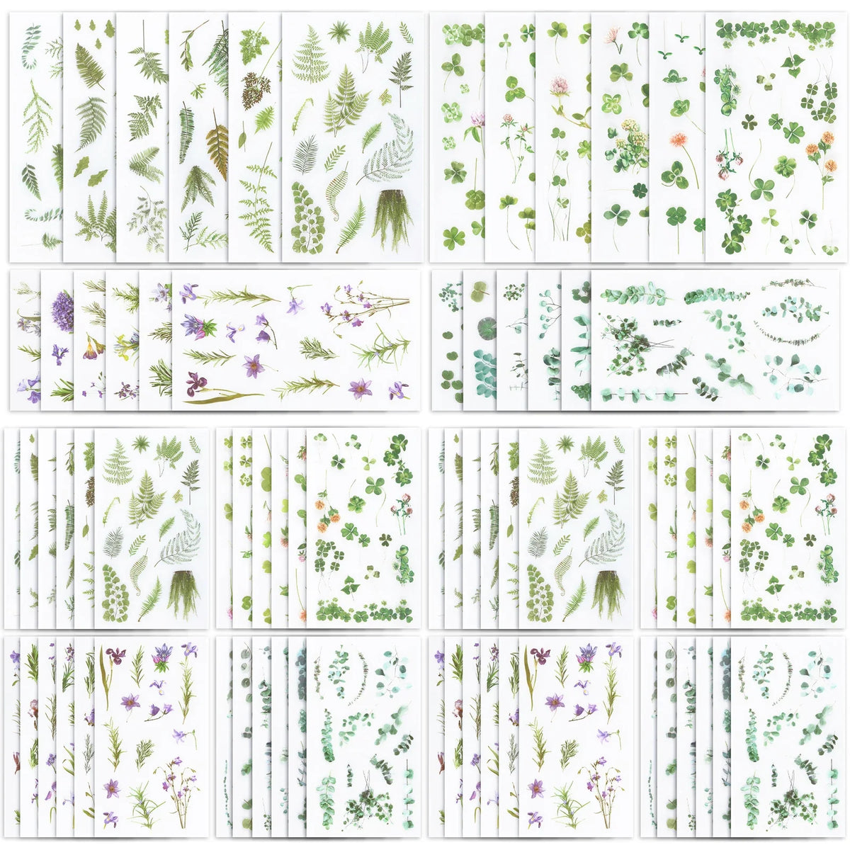 12-Pack Plant Flower Scrapbook Stickers – Waterproof DIY Decals