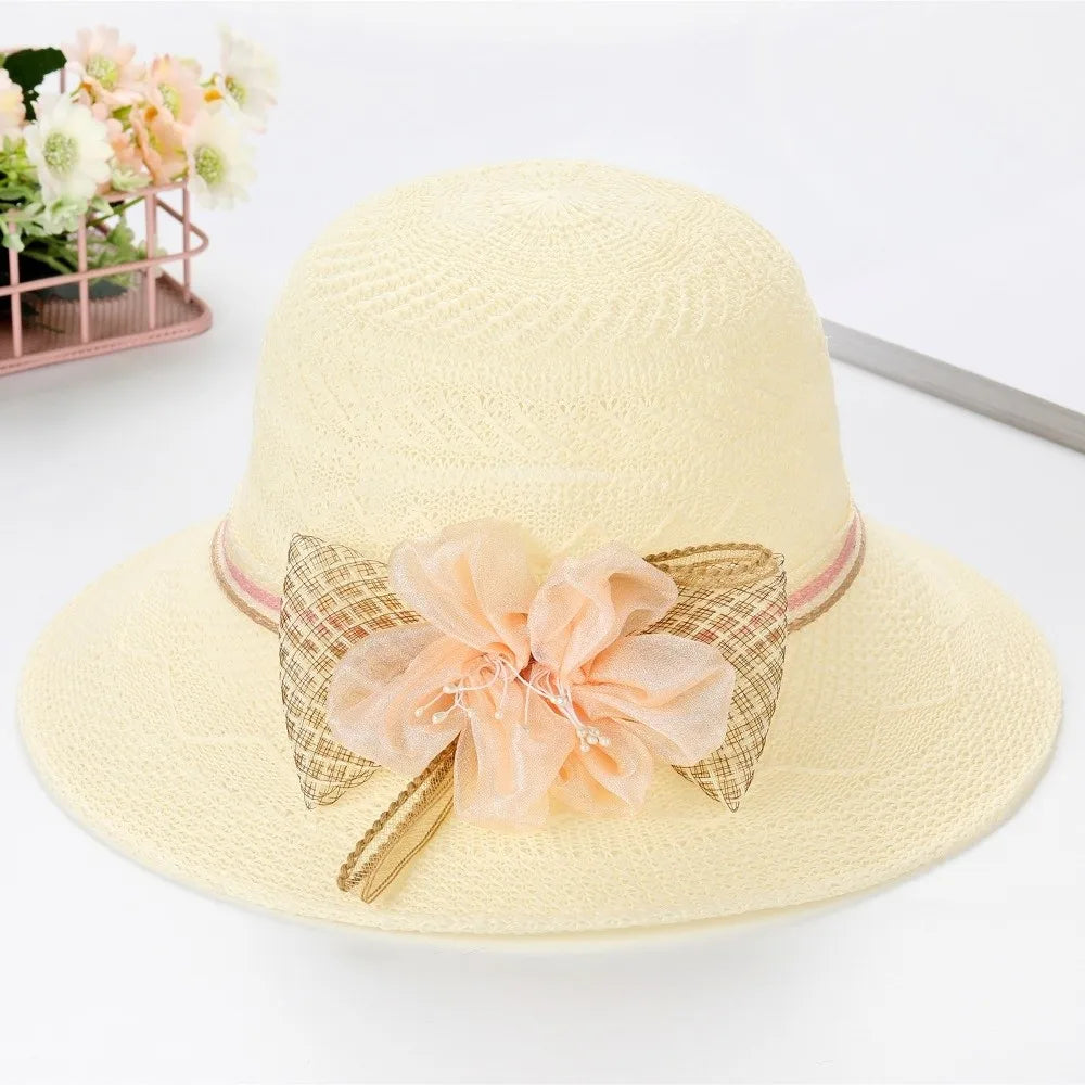 Women's Wide Brim Foldable Straw Sun Hat – Floral Beach