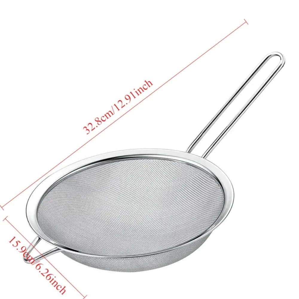 16cm Stainless Steel Fine Mesh Sifter & Kitchen Strainer