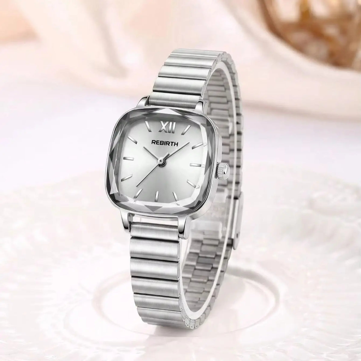 REBIRTH Women's Small Square Quartz Watch – Minimalist Style