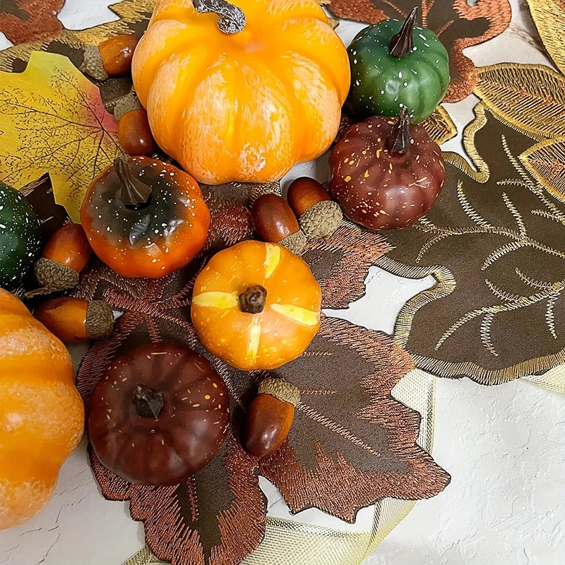 Autumn Maple Leaf Embroidered Table Runner | Farmhouse Fall