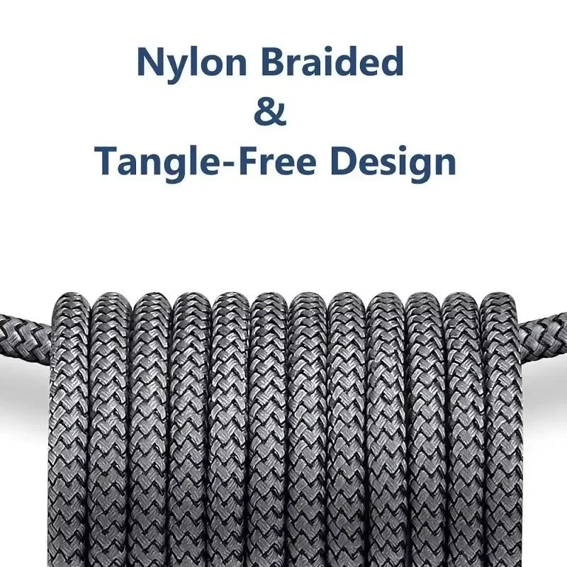 Nylon USB-A to USB-C Fast Charging Cable 1M 2M 3M 5A