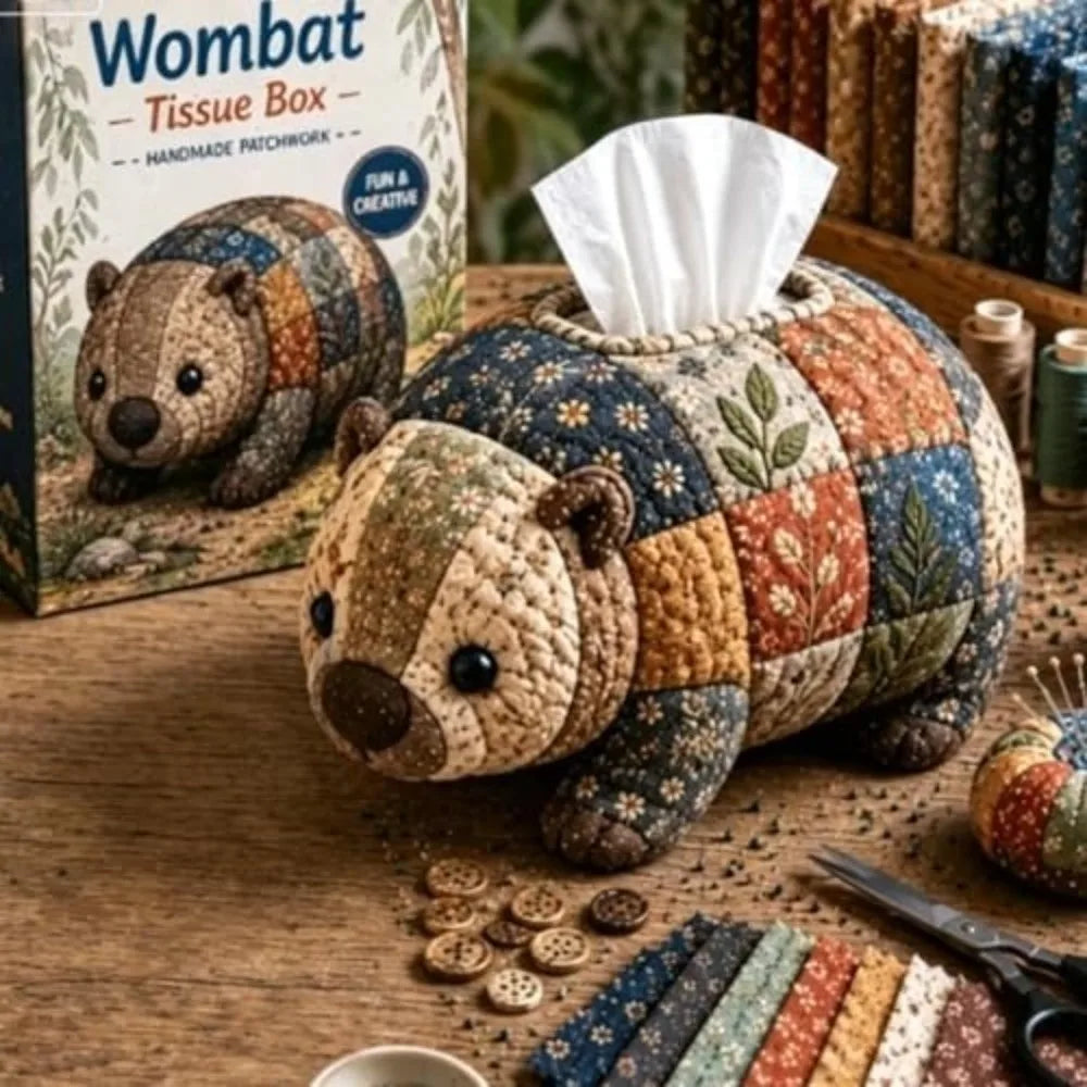 Pre-Cut Fabric Tissue Box DIY Kit – Patchwork Quilted Craft