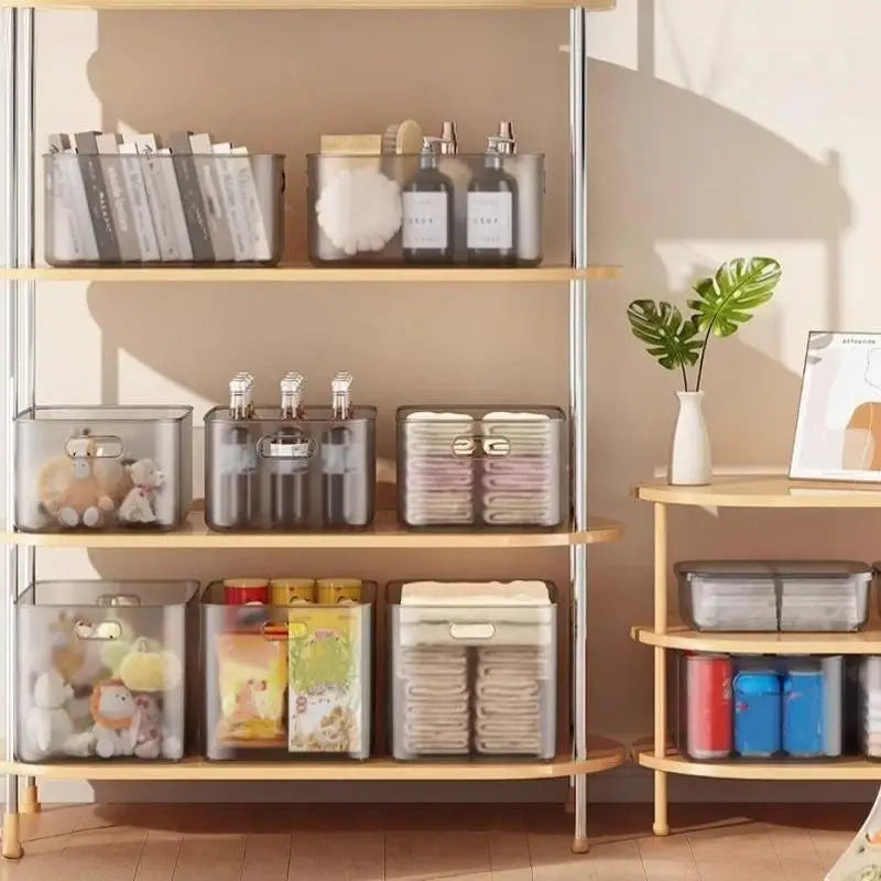 Frosted Plastic Desktop Storage Box – Dustproof Organizer