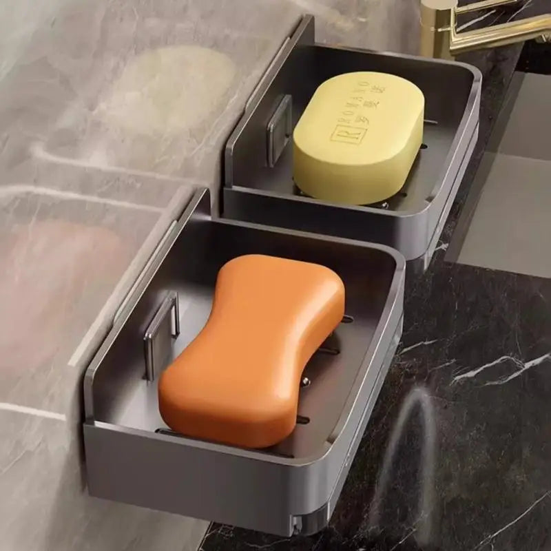 No-Drill Wall Mounted Soap Dish with Self-Draining Tray