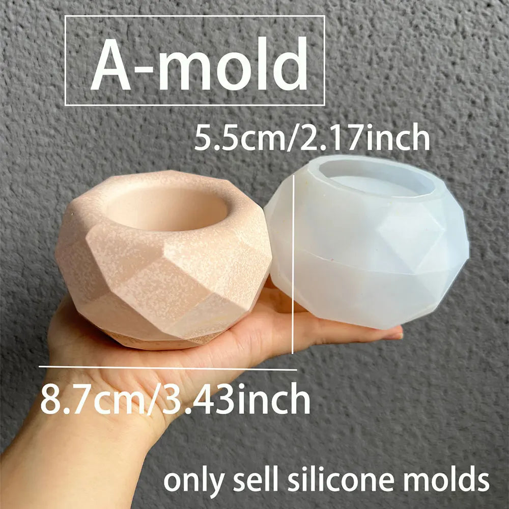 Spherical Silicone Mold for Concrete Pot, Resin & Candle DIY