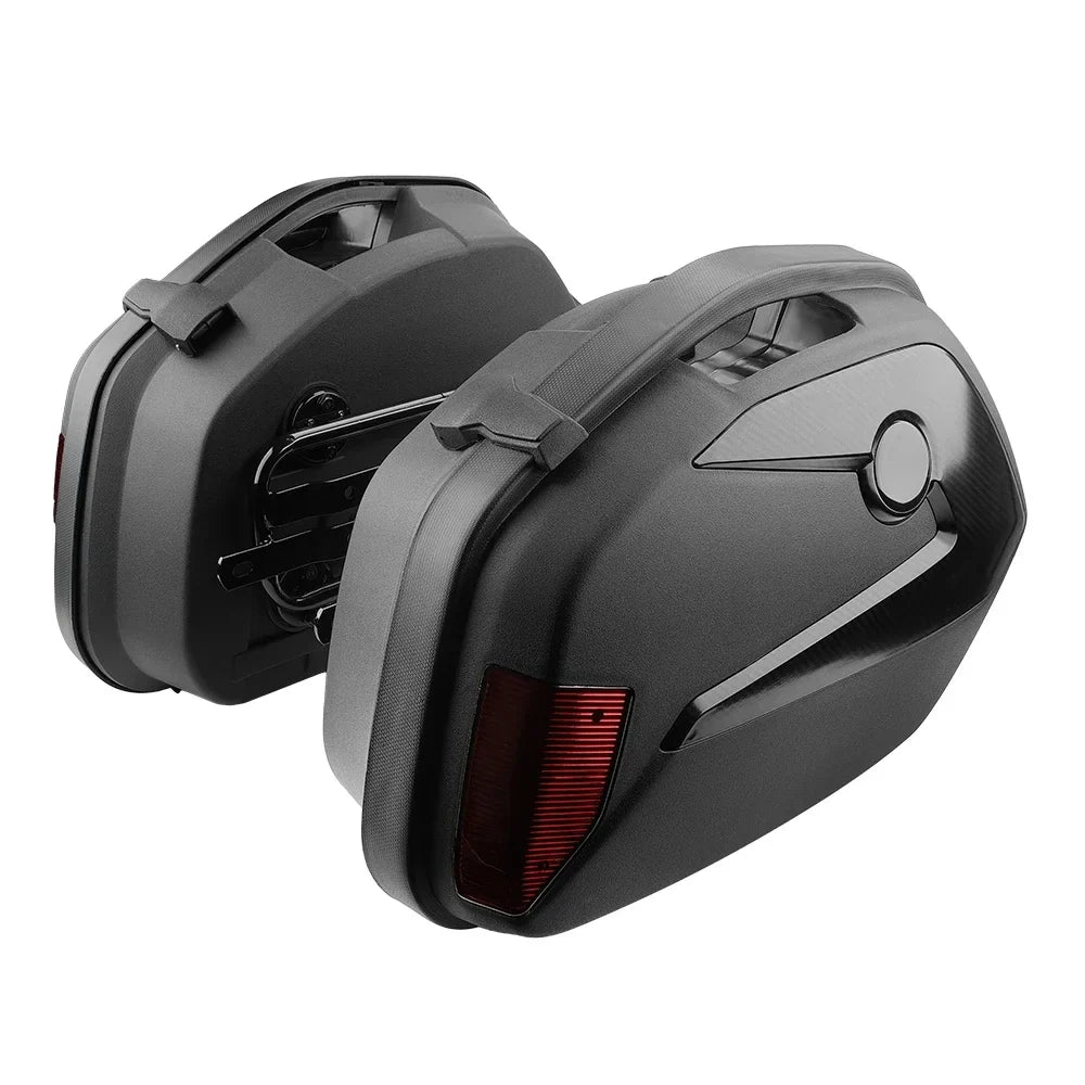 Universal Motorcycle Hard Saddlebags 23L ABS Side Cases Pair