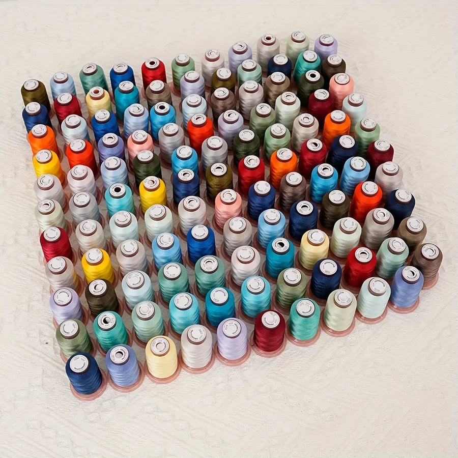120-Color Embroidery Thread Set – 120D/2 Polyester 550 Yds/Spool