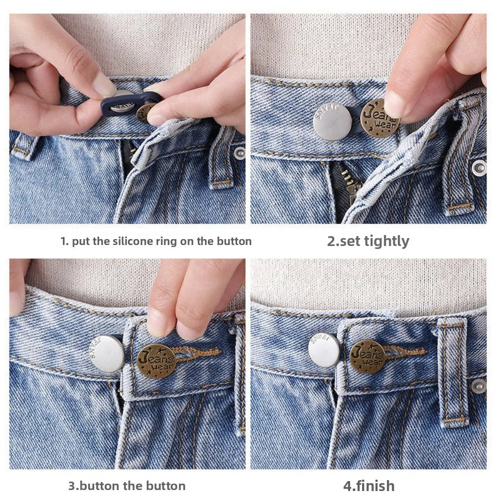 Metal Pants Waist Extender Buttons – DIY Jeans Button Kit