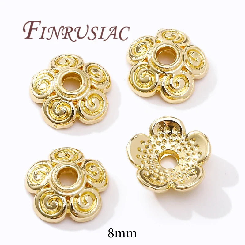 18K/14K Gold Plated Filigree Flower Bead Caps – Jewelry Making