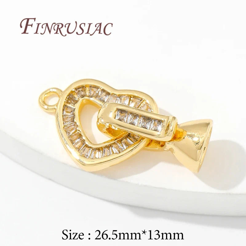 18K Gold Plated Zircon Clasp Connectors – DIY Jewelry Making