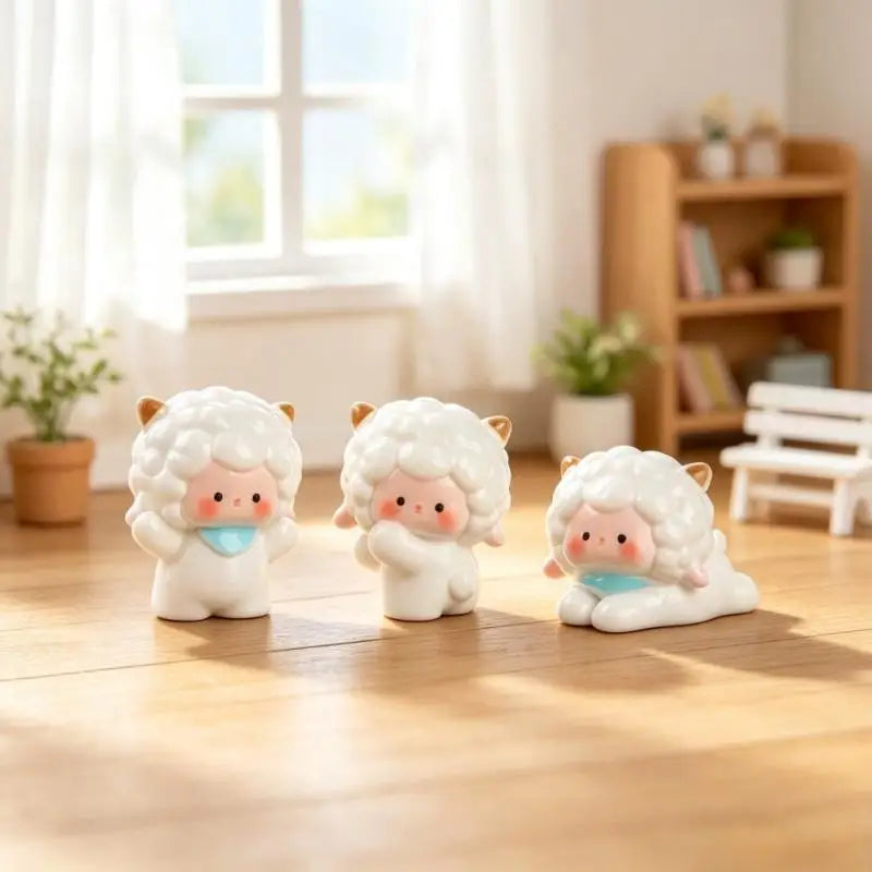 Miniature Sheep Lamb Resin Figurines Fairy Garden Ornaments 5/6Pcs