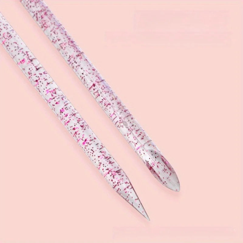 24-Piece Pink Glitter Nail Care Set – Buffer, File & Crystal Stick