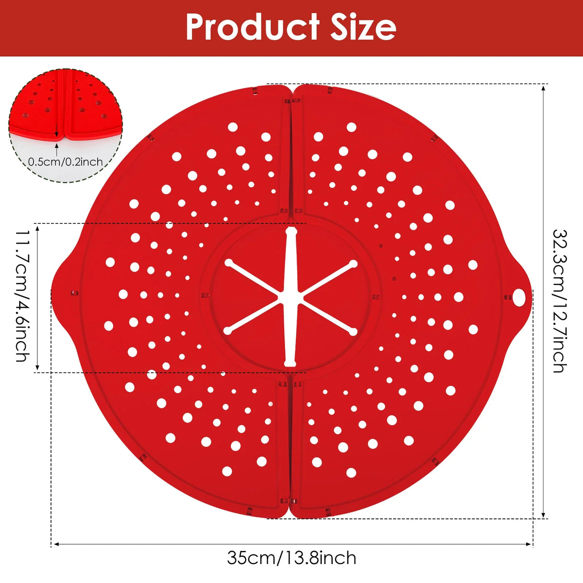 Foldable Silicone Splatter Screen & Oil Splash Guard for Frying Pan