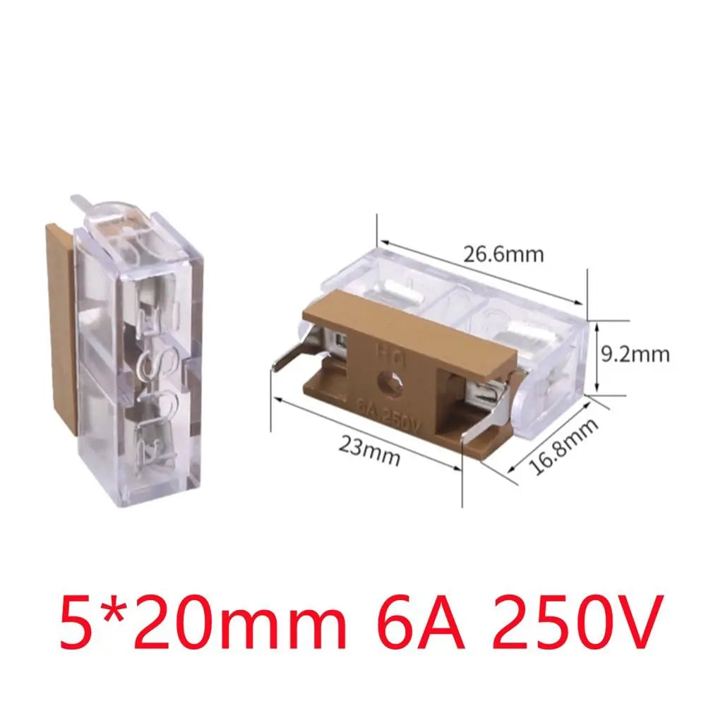 10Pcs Glass Tube Fuse Holder 5x20mm 6x30mm AC250V Panel Mount