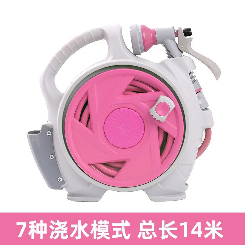 Portable Mini Garden Hose Reel Cart – 15M Water Pipe Winder
