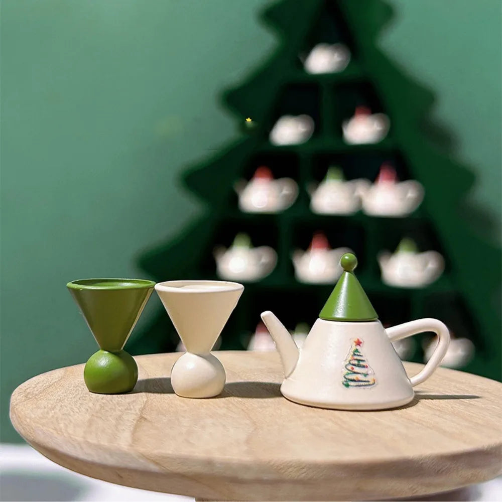 Miniature Dollhouse Tea Set 1:12 & 1:6 Scale – Teapot & Cups