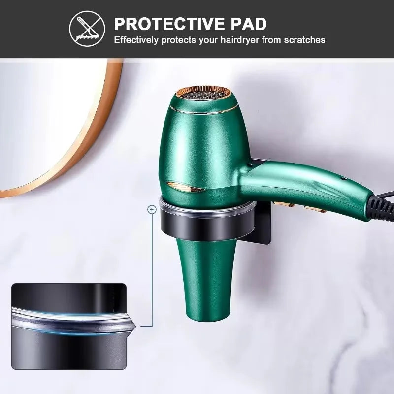 Wall-Mounted Metal Hair Dryer & Straightener Storage Rack