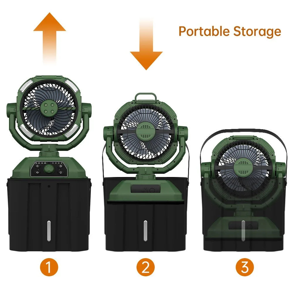 USB Rechargeable Portable Camping Fan with Spray Misting