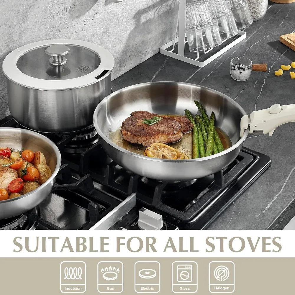 KOCH SYSTEME CS 7-Piece SS Cookware Set – Detachable Handle