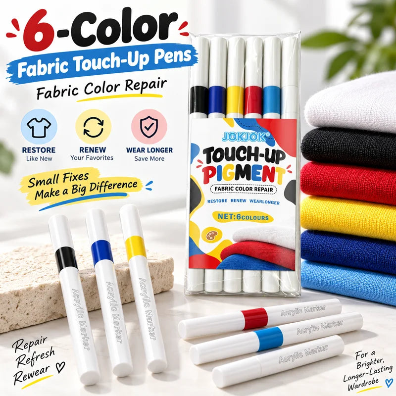 6-Color Acrylic Marker Set with Transparent Storage Box