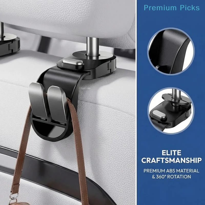 Foldable Car Headrest Hook – Seat Back Storage Organizer