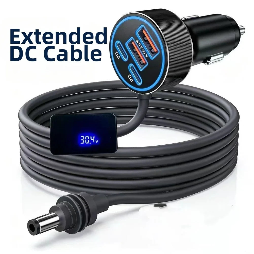 HpLive 30V Waterproof Car Charger 5-Port PD & QC 3.0 Display