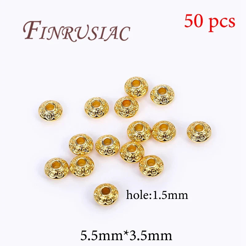 Gold Plated Brass Spacer Beads – DIY Jewelry Findings 6mm×8mm