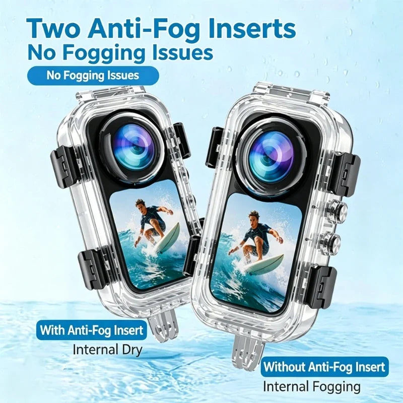 Waterproof Diving Case for Insta360 X6 – 60M Depth Housing