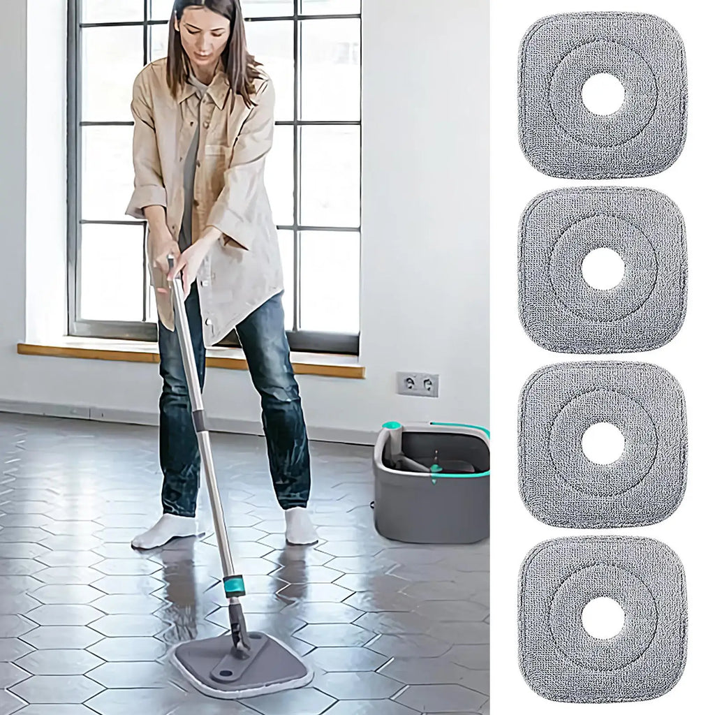 Microfiber Mop Refills 4 Pack – Square Replacement Pads