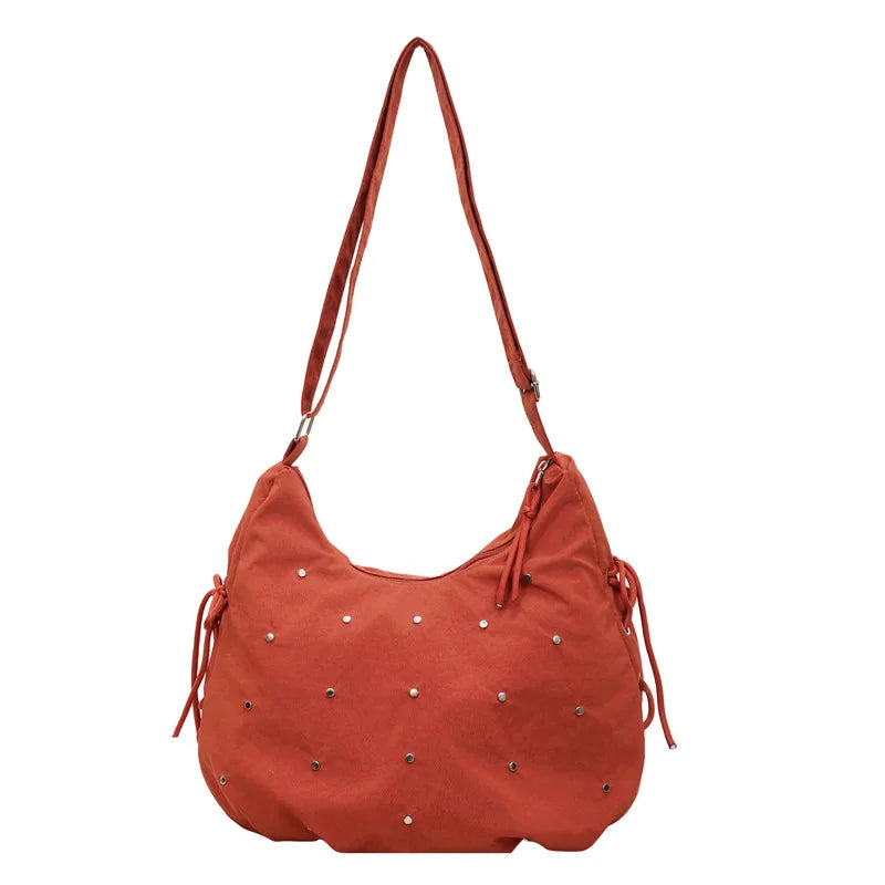 Women's Rivet Dumpling Crossbody Bag – Large Capacity Shoulder Bag