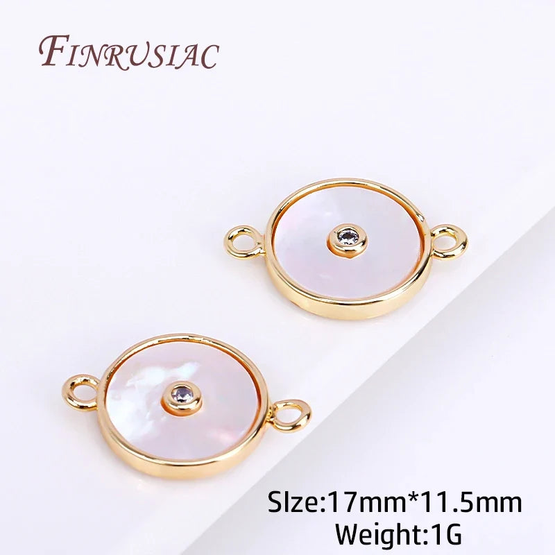18K Gold Plated Shell Geometry Connector Charms | DIY Pendants
