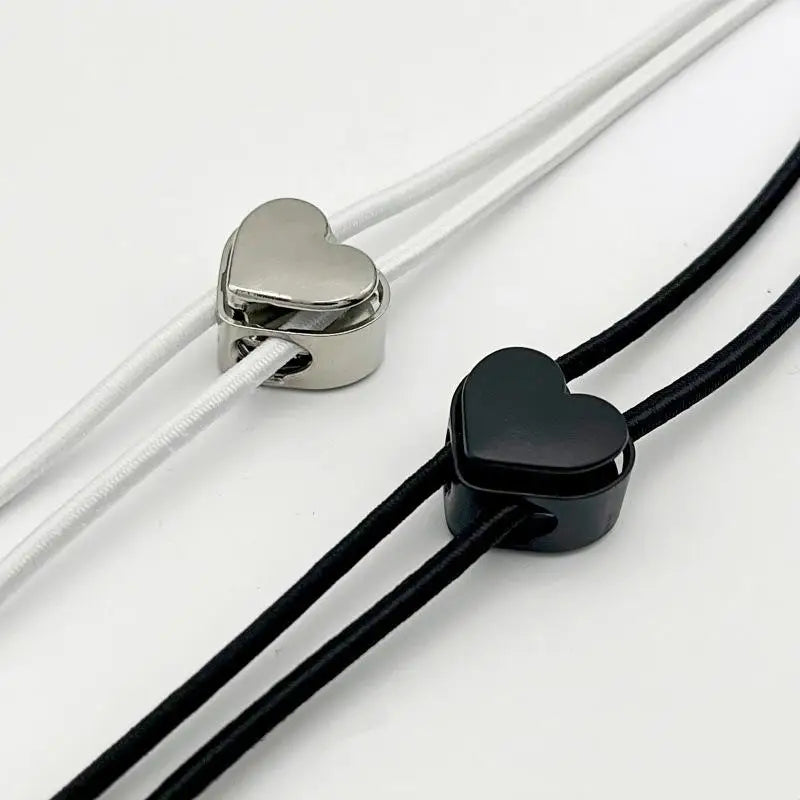 Heart Shape Zinc Alloy Spring Cord Lock Buckles – 5 Pack